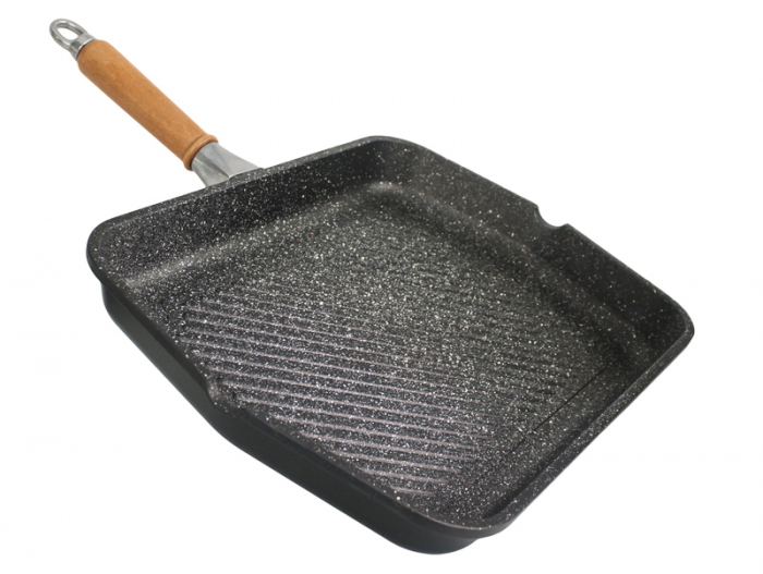ANTIK ARS Tigaie grill 40x30xh5cm, aluminiu, strat antiaderent marmorat [1]