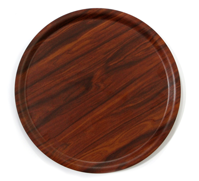 ATLAS Tava servire rotunda, D38cm, plastic, culoare wenge, imitatie lemn [1]