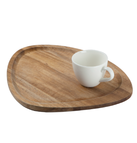 BONNA ACACIA Platou triunghi lemn pentru servit cafea 27x21xh1,8cm (AKS 01TCB) [1]