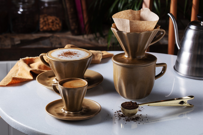 BONNA RAW TERRA Farfurioara portelan D12cm pentru ceasca espresso 70ml, maro (TRA RAW 01ESP-T) [2]