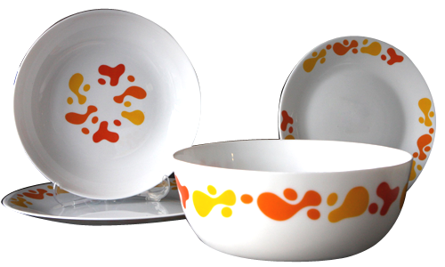 BORMIOLI GOCСE Set serviciu masa din opal 19 piese, orange [1]