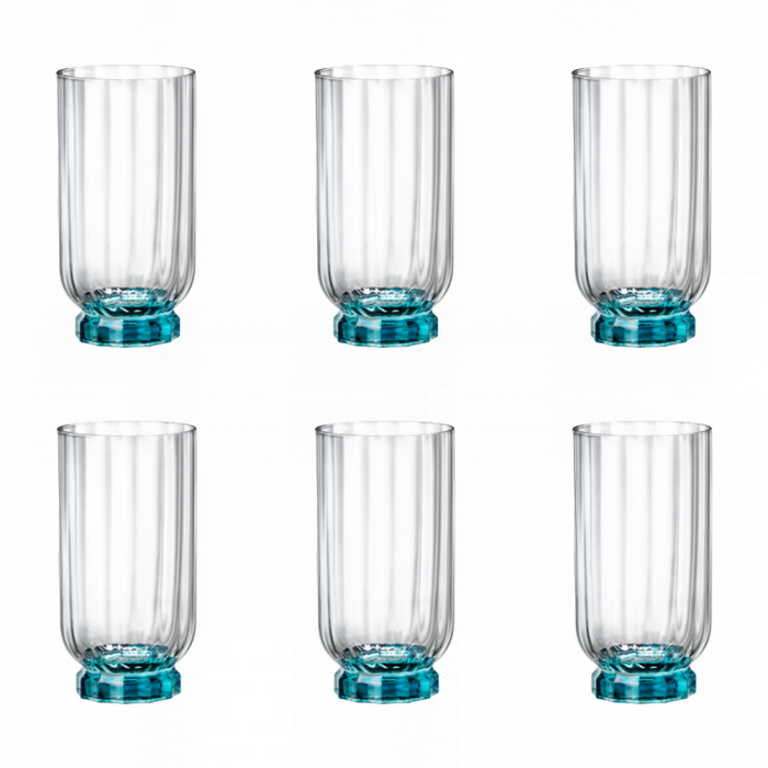 BORMIOLI ROCCO FLORIAN BLUE Set 6 pahare long drink, 430ml, D7,3xh14,1cm [1]