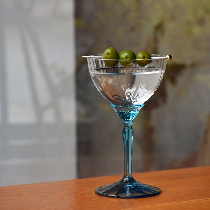 BORMIOLI ROCCO FLORIAN BLUE Set 6 pahare martini, sampanie, 240ml, D9,7xh16,4cm [2]