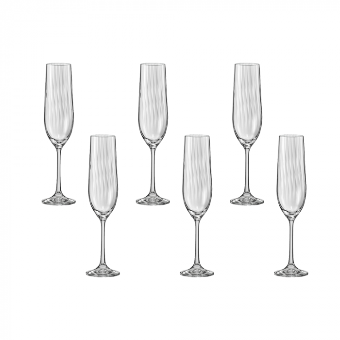 CRYSTALEX WATERFALL Set 6 pahare sampanie 190ml, Bohemia Cristal [1]