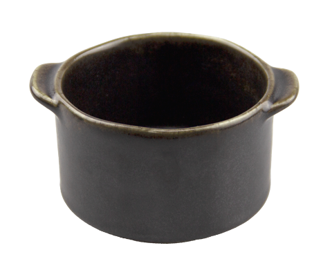 CULINARO ANTIQUE-BLACK Bol ramekin portelan cu manere, D11cm, 150ml [1]