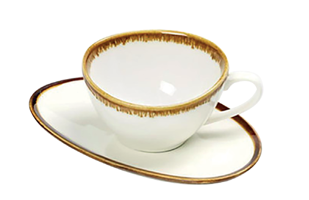 CULINARO BAILEY Set ceasca cu farfurioara ceai 220ml 17cm din portelan [1]