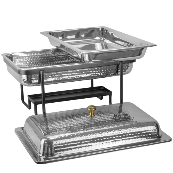 CULINARO Chafing dish GN 1/1, 55x35cm, 8lt, inox texturat, suport negru [2]
