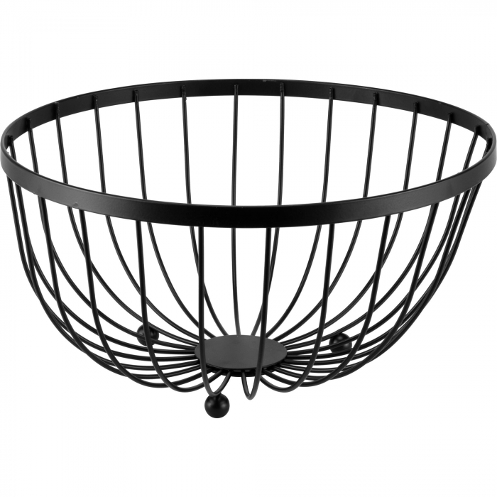 CULINARO CHARM Fructiera rotunda neagra din metal, D25xh14cm [1]