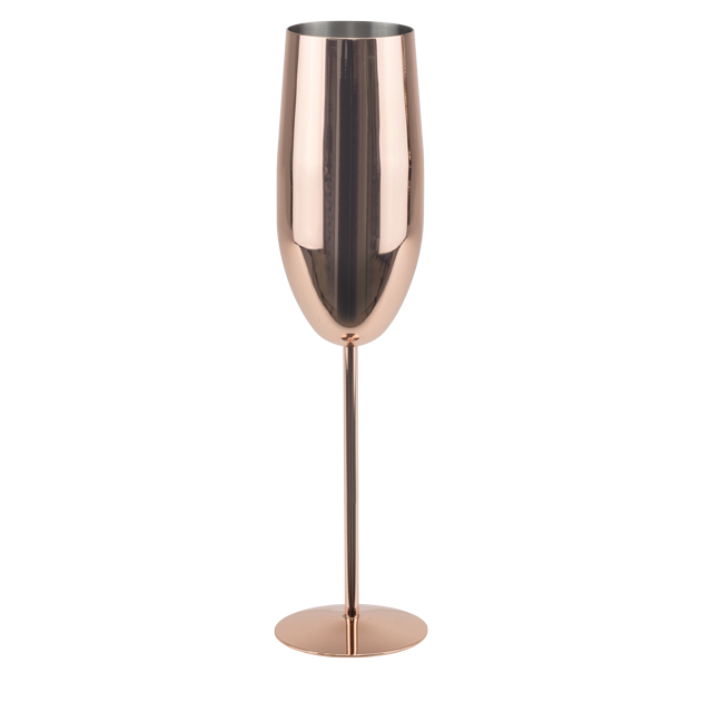 CULINARO COOPER Pahar sampanie din inox, 300ml, D6xh25cm, Rose Gold [1]