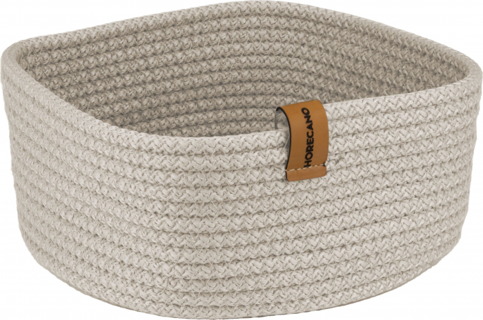 CULINARO Cos paine/depozitare patrat din snur textil impletit, 19x19xh7cm, crem [1]