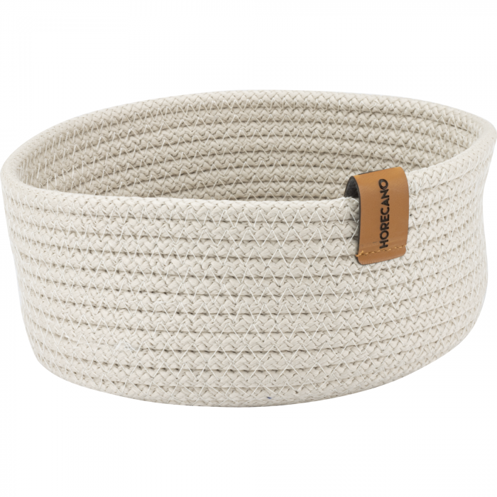 CULINARO Cos paine/depozitare rotund din snur textil impletit, D19xh7cm, crem [1]