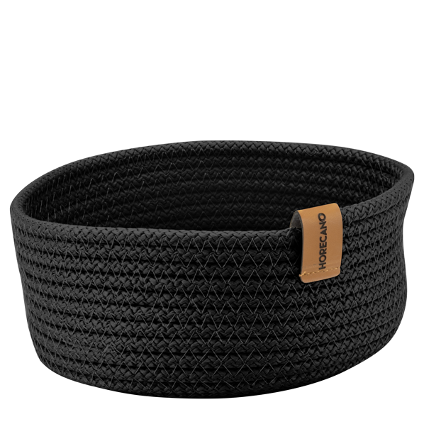 CULINARO Cos paine/depozitare rotund din snur textil impletit, D19xh7cm, negru [1]