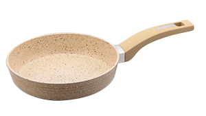 CULINARO ECO Tigaie inductie 24cm, aluminiu cu strat ceramic antiaderent marmorat, crem [1]
