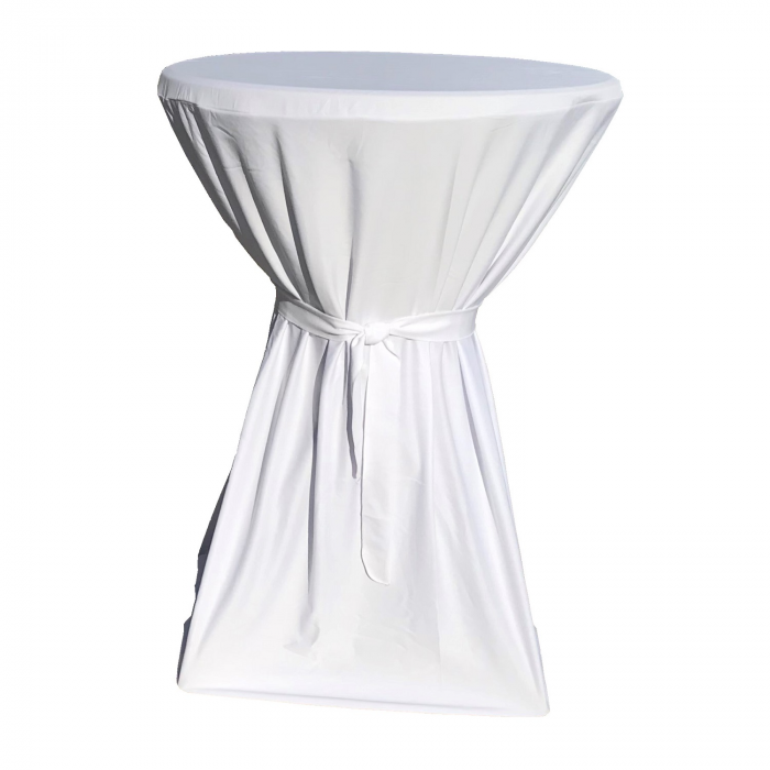 CULINARO Fata de masa cu panglica pentru mese cocktail 80xh110cm, alba [1]