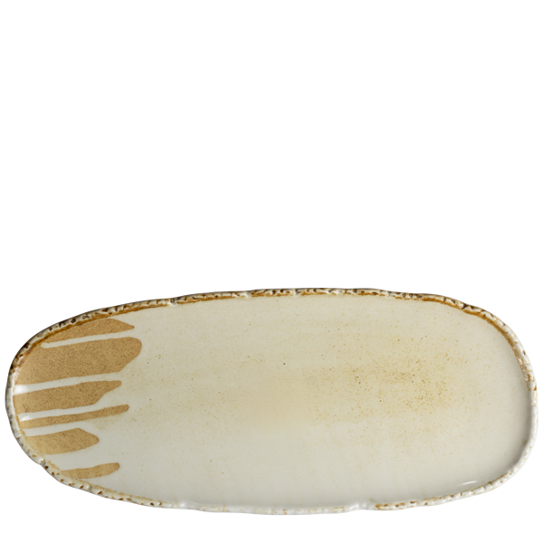 CULINARO FUJI Farfurie ovala intinsa din portelan, 35x15xh2cm, bej [1]
