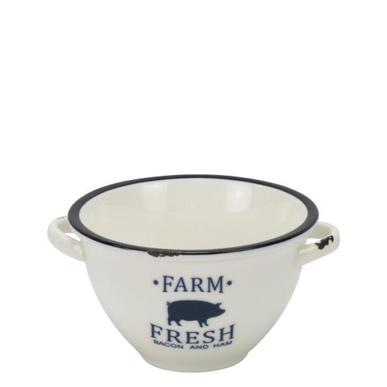 CULINARO HAPPY FARM Bol portelan cu manere, 13x11xh6,5cm, 300ml [1]