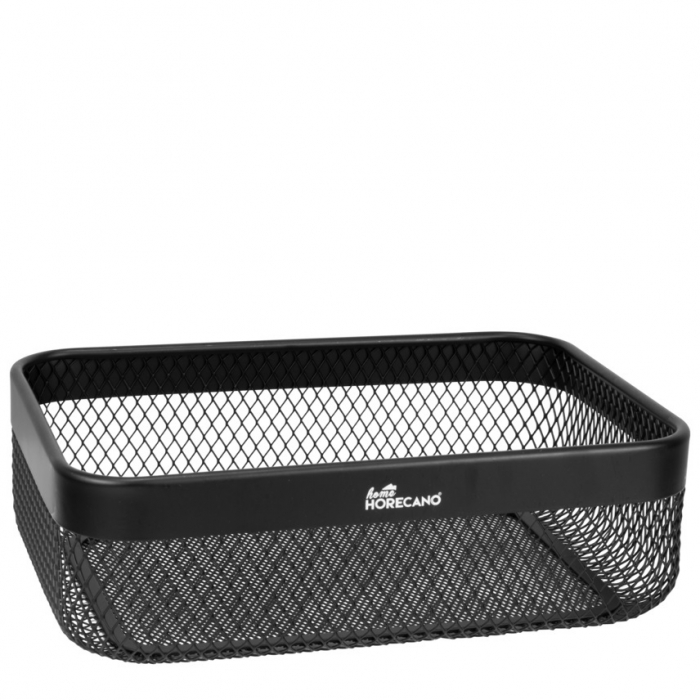 CULINARO HOME Cos depozitare dreptunghiular din plasa metalica, 27x20xh8cm, negru mat [1]