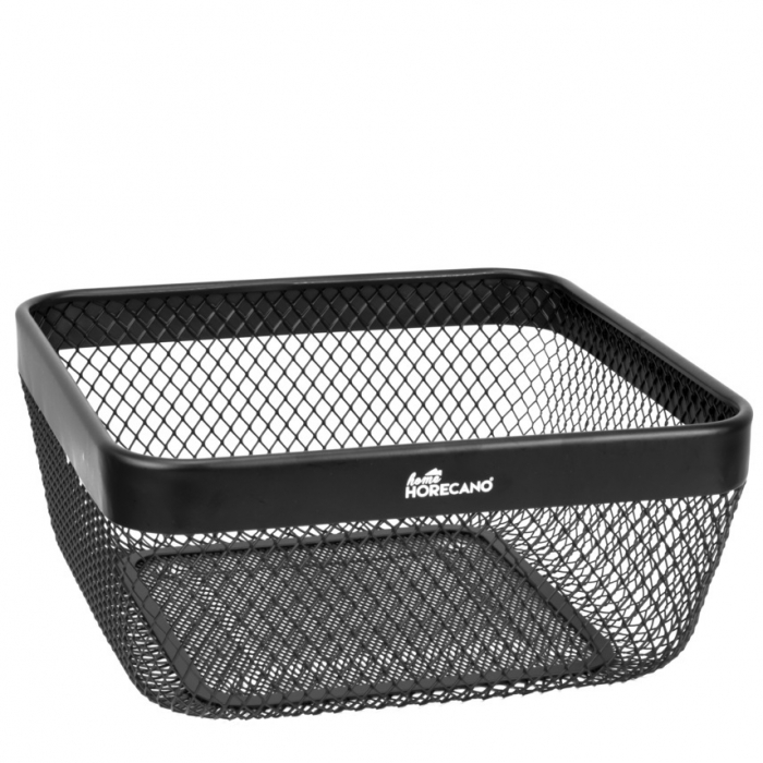 CULINARO HOME Cos depozitare patrat din plasa metalica, 24,5x24,5xh11cm, negru mat [1]