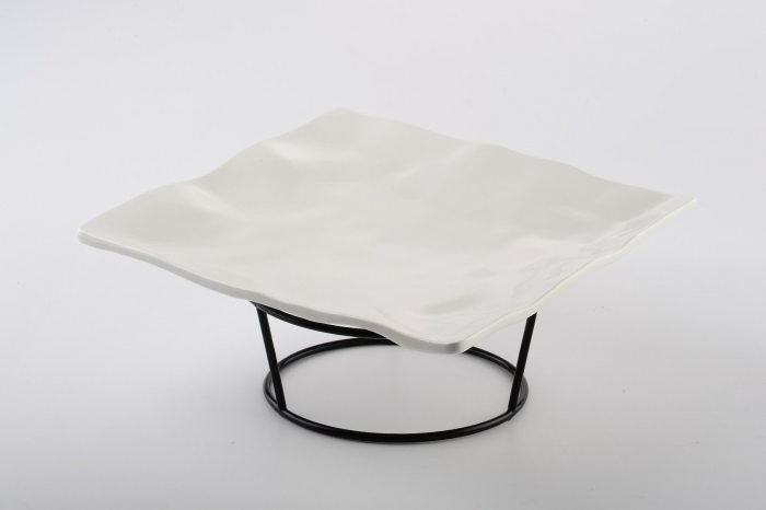 CULINARO MARBELLA 3D Stand expunere bufet pentru boluri si platouri, metal cu acoperire PVC anti-alunecare neagra, D25/D21xh10cm [4]