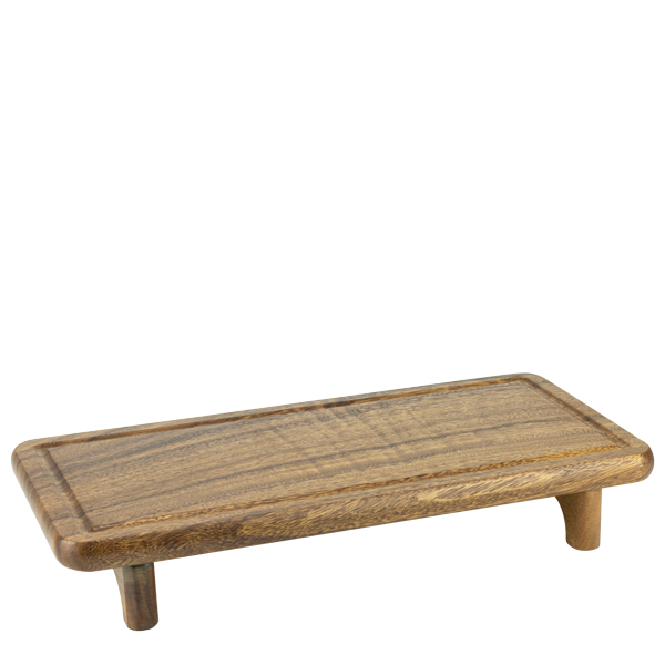 CULINARO Platou display prezentare dreptunghiular cu picioare, din lemn acacia, 41x20xh6,7cm [1]
