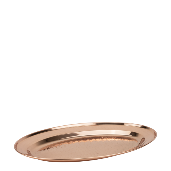 CULINARO Platou oval inox texturat cu invelis cupru, 35cm [1]