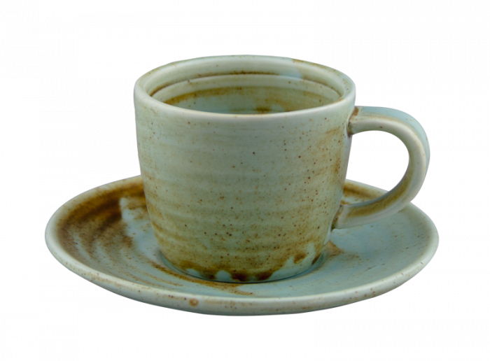 CULINARO RIVER Ceasca 90ml cu farfurioara 12cm, din portelan [1]