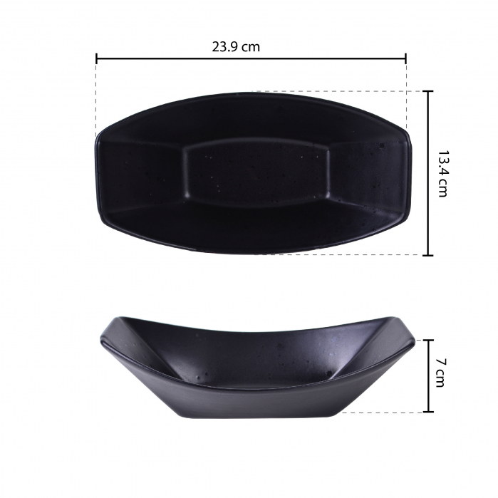 CULINARO STREET FOOD Bol ceramic tip barca, 23,9x13,4xh7cm, BLACK [2]