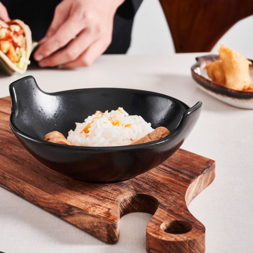 CULINARO STREET FOOD Bol din ceramica, D17,3xh6,9cm, Balti Dish, BLACK [6]