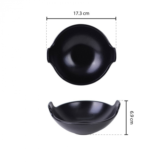 CULINARO STREET FOOD Bol din ceramica, D17,3xh6,9cm, Balti Dish, BLACK [2]