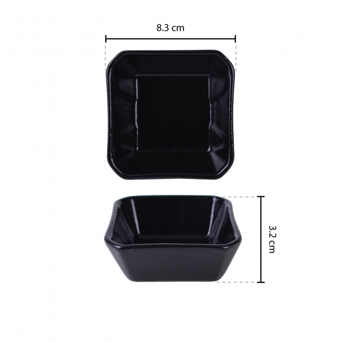 CULINARO STREET FOOD Bol pentru sos din ceramica, patrat, 8,3x8,3xh3,2cm, BLACK [2]
