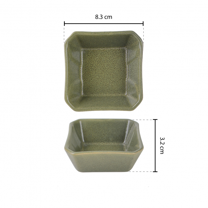 CULINARO STREET FOOD Bol pentru sos din ceramica, patrat, 8,3x8,3xh3,2cm, OLIVE [2]