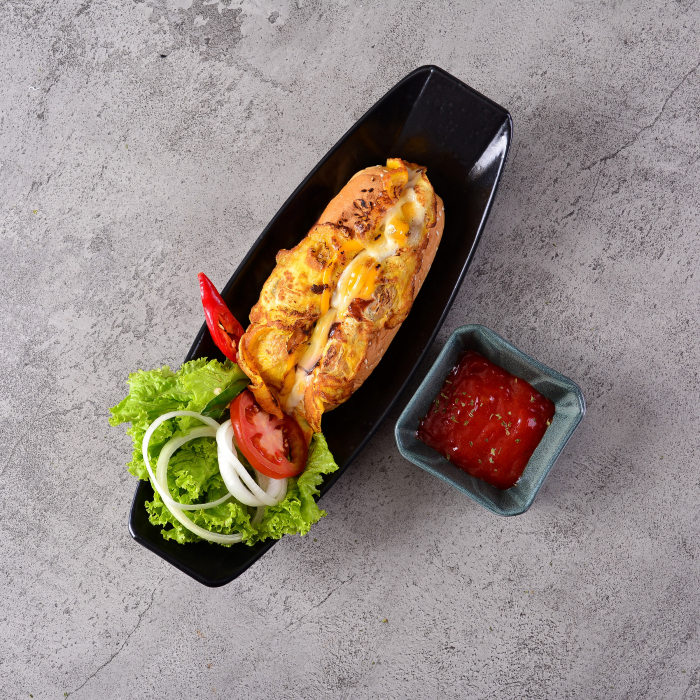 CULINARO STREET FOOD Platou ceramic tip barca, 30,6x11,6xh5,5cm, BLACK [7]