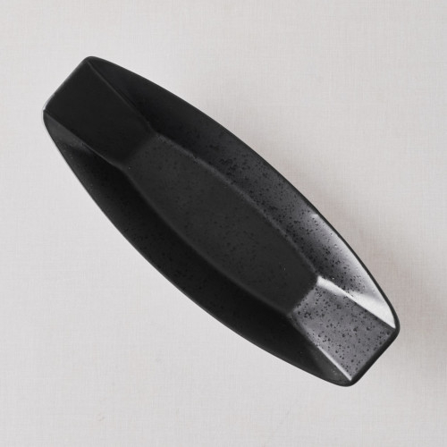 CULINARO STREET FOOD Platou ceramic tip barca, 30,6x11,6xh5,5cm, BLACK [5]