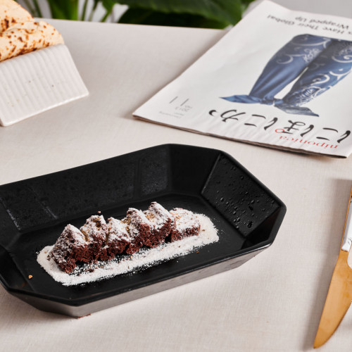 CULINARO STREET FOOD Platou servire din ceramica, 22,3x17,3xh3,6cm, BLACK [7]