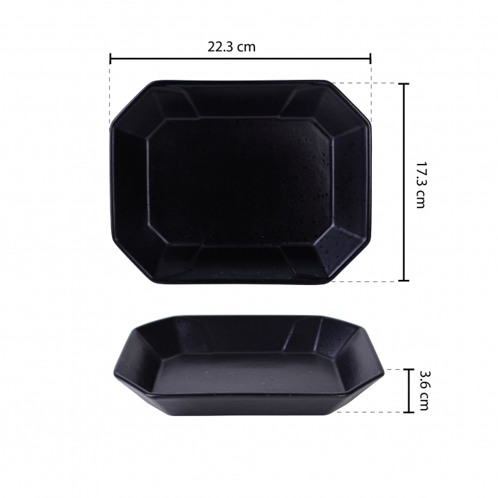 CULINARO STREET FOOD Platou servire din ceramica, 22,3x17,3xh3,6cm, BLACK [2]