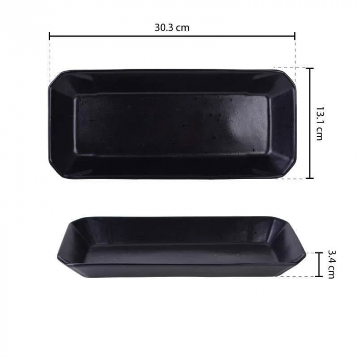 CULINARO STREET FOOD Platou servire kebab din ceramica, 30,3x13,1xh3,4cm, BLACK [2]