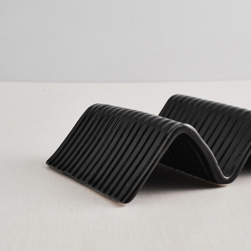 CULINARO STREET FOOD Suport taco cu 1-2 compartimente, ceramica, 14,9x10,4xh4,5cm, BLACK [4]