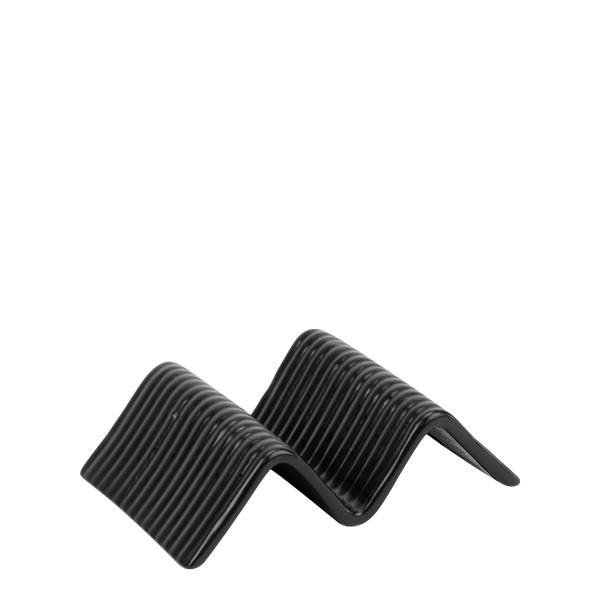 CULINARO STREET FOOD Suport taco cu 1-2 compartimente, ceramica, 14,9x10,4xh4,5cm, BLACK [1]