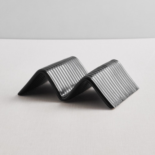 CULINARO STREET FOOD Suport taco cu 1-2 compartimente, ceramica, 14,9x10,4xh4,5cm, BLACK [2]