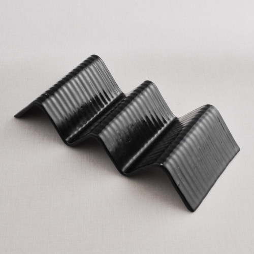 CULINARO STREET FOOD Suport taco cu 2-3 compartimente, ceramica, 23,2x10,4xh4,3cm, BLACK [3]