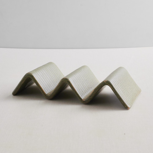 CULINARO STREET FOOD Suport taco cu 2-3 compartimente, ceramica, 23,2x10,4xh4,3cm, OLIVE [4]