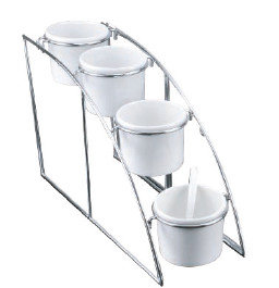 CULINARO Suport expunere cu 4 niveluri, inox, 19x53xh32,5cm, pentru 4 recipiente [2]
