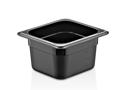 CULINARO Tava gastronorm polipropilena 1/6-100, 176x162x100mm 1,5lt, neagra [1]