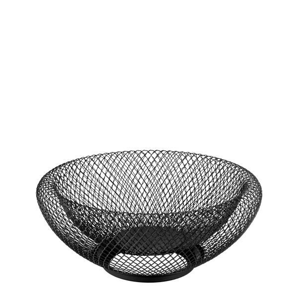 CULINARO WICKED Cos pentru fructe rotund negru, D32cm, plasa metal, cu pereti dubli [1]