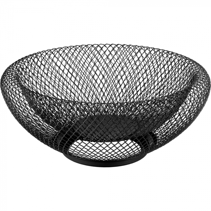 CULINARO WICKED Fructiera rotunda neagra, D25xh13cm, plasa metal, cu pereti dubli [2]