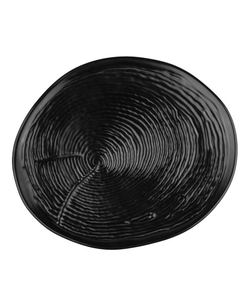 CULINARO WILLOW BLACK Farfurie intinsa portelan cu striatii, 19cm [1]
