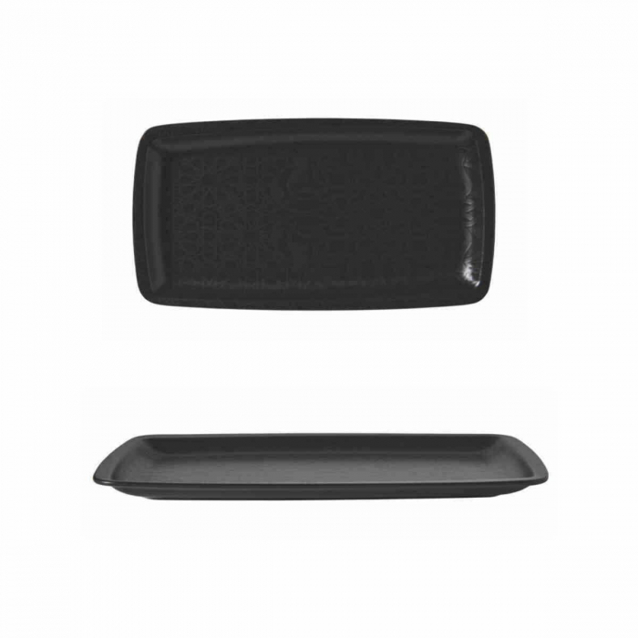 GURAL BLACK MATT Platou dreptunghiular 29x17cm, din portelan [1]
