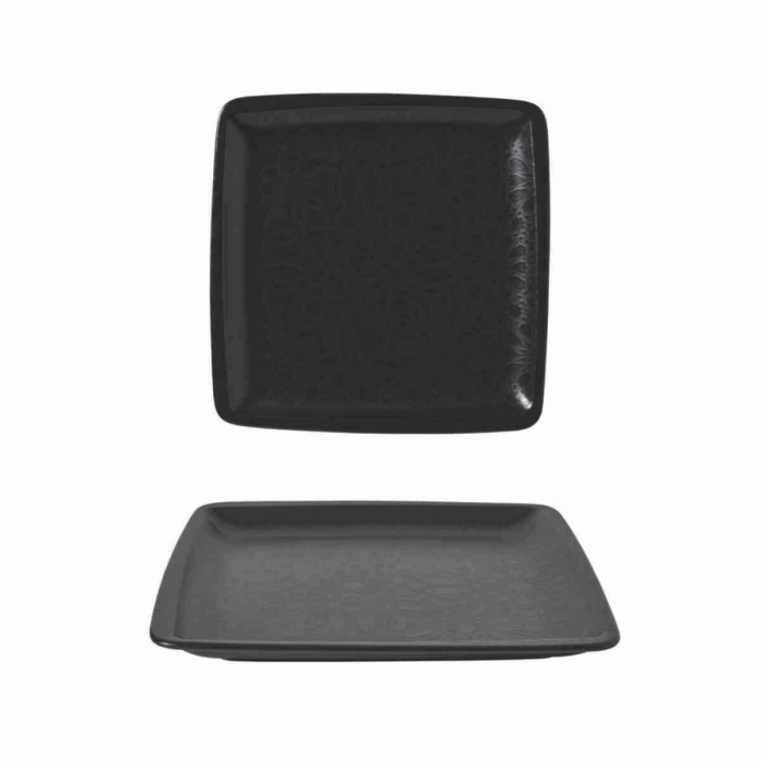 GURAL BLACK MATT Platou patrat 25x25cm, portelan [1]