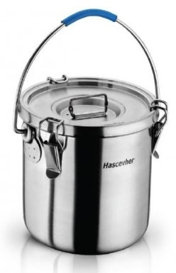 HASCEVHER Container, bidon inox cu capac pentru transportarea produselor alimentare D28x28cm 17L [1]