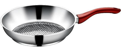 HASCEVHER Tigaie inox 28x8cm cu maner rosu [1]